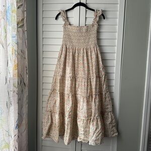 Few moda calypso nap dress smocked floral print dress L